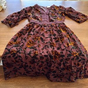 Roolee Salt Flocked and floral dress